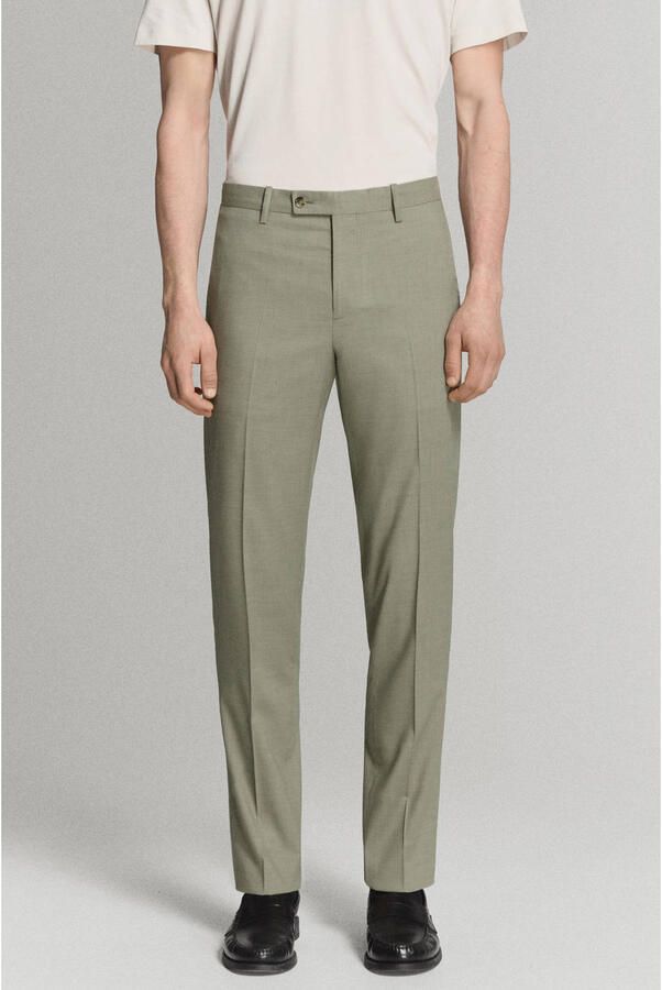 Mango Man slim pantalon groen