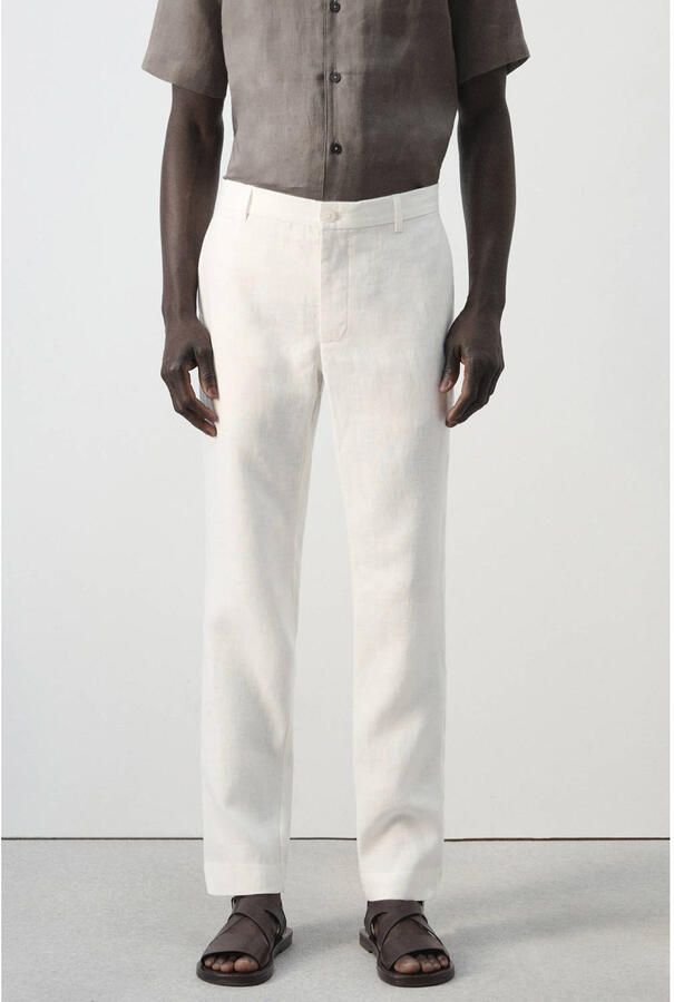 Mango Man slim pantalon met linnen