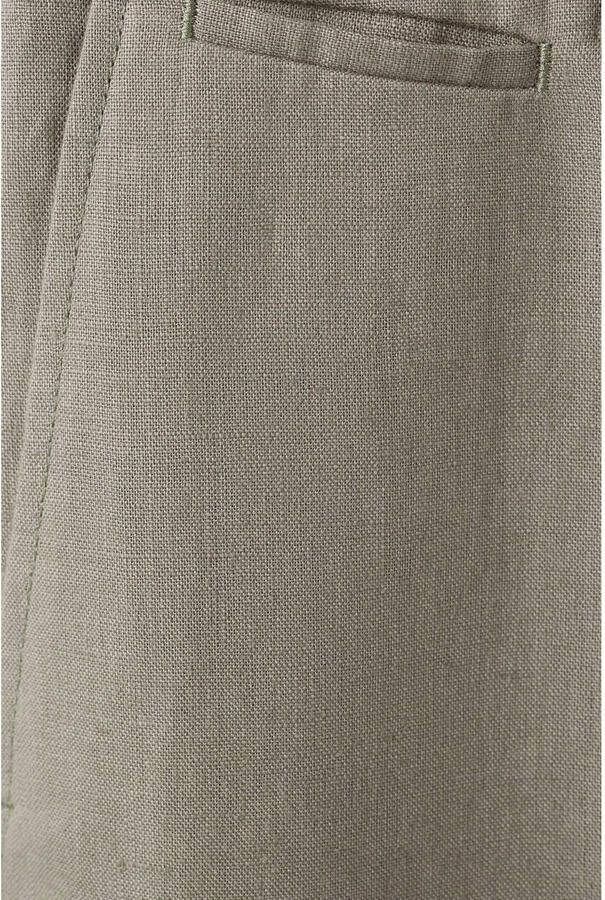 Mango Man slim pantalon met linnen taupe - Foto 3