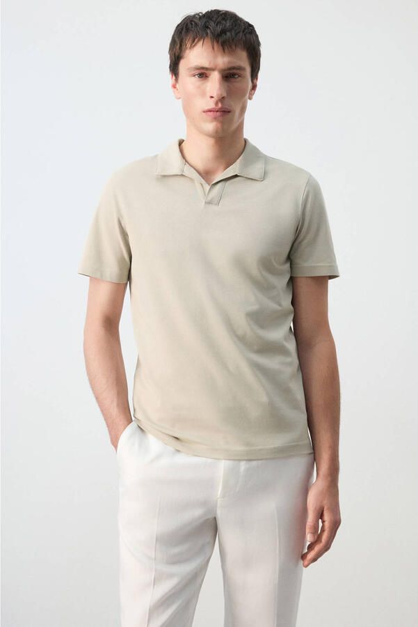 Mango Man slim polo beige