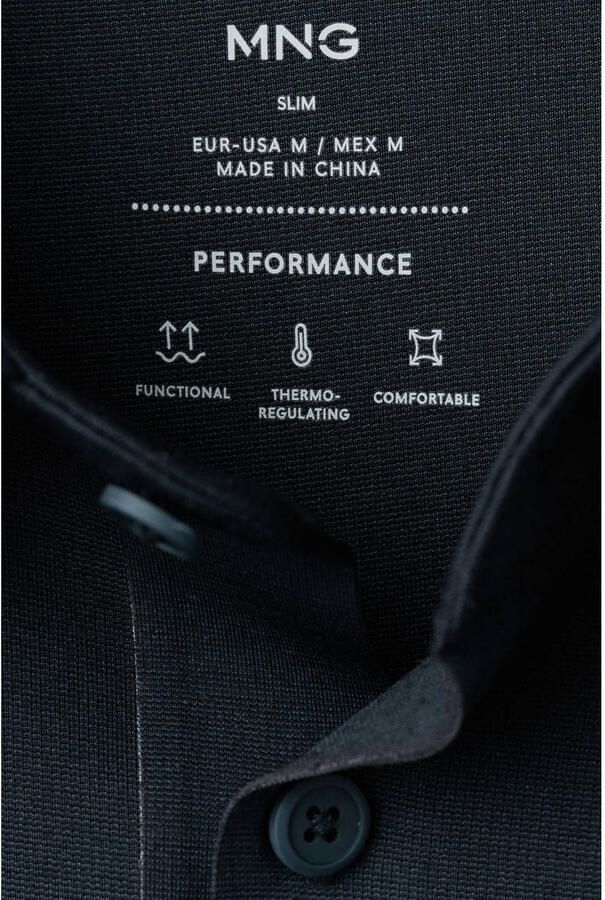 Mango Man slim polo donkerblauw - Foto 2