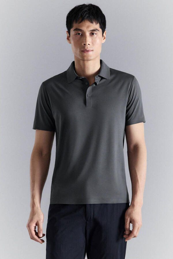 Mango Man slim polo grijs