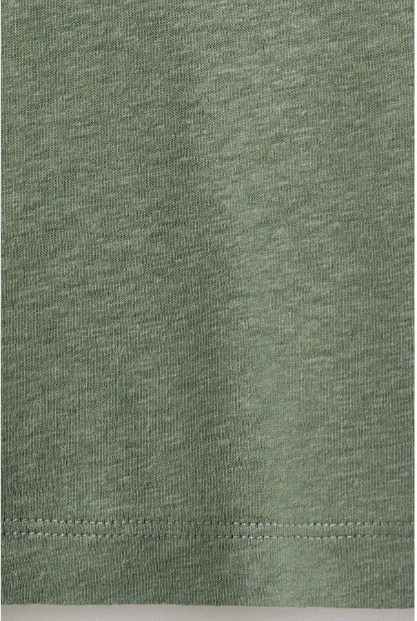 Mango Man slim polo met linnen groen - Foto 2