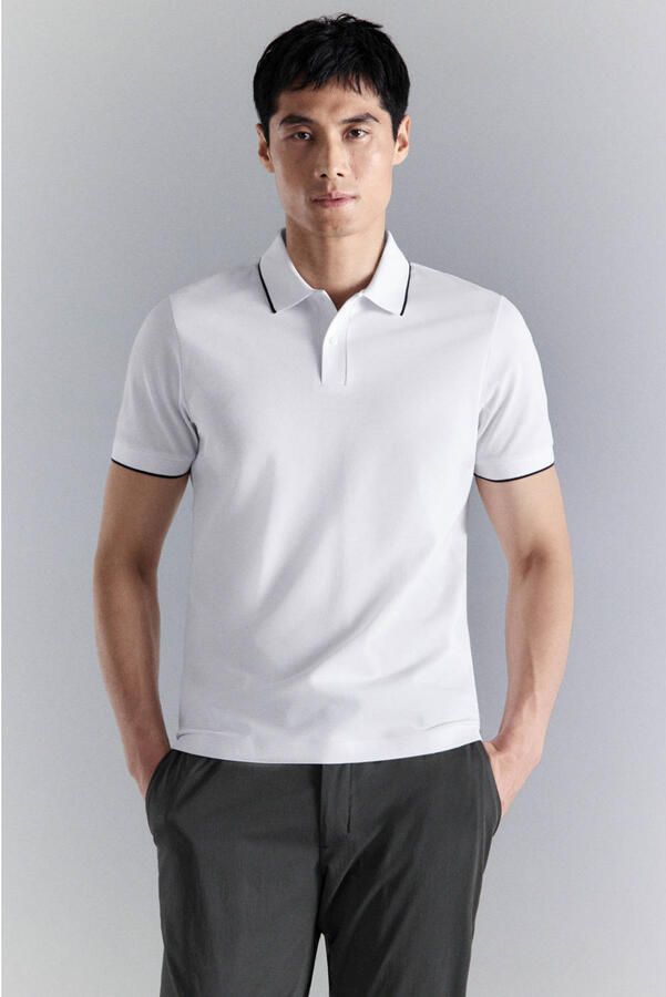Mango Man slim polo wit