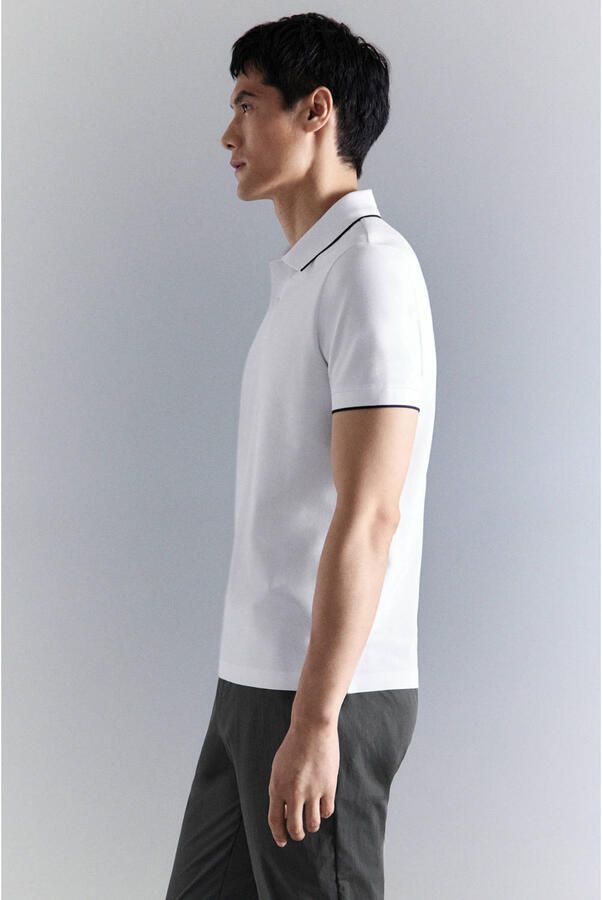 Mango Man slim polo wit - Foto 3