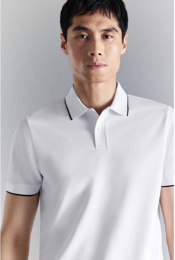Mango Man slim polo wit - Foto 2
