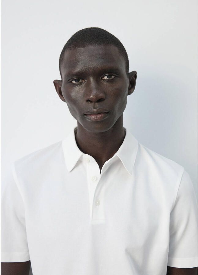 Mango Man slim polo wit - Foto 2