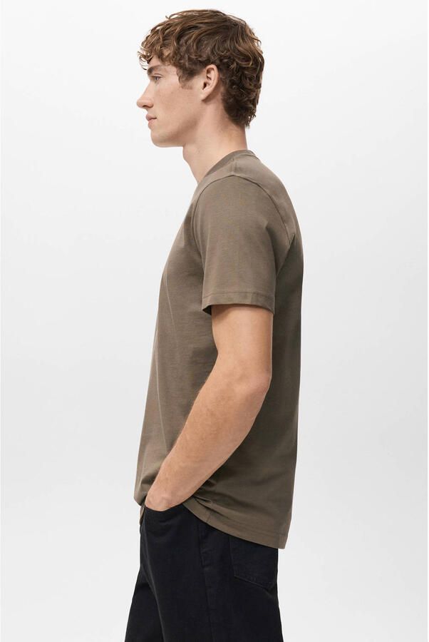 Mango Man slim T-shirt bruin - Foto 3