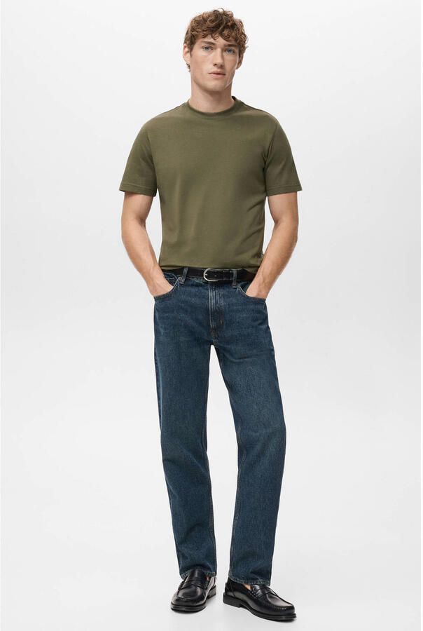 Mango Man slim T-shirt donkergroen - Foto 2