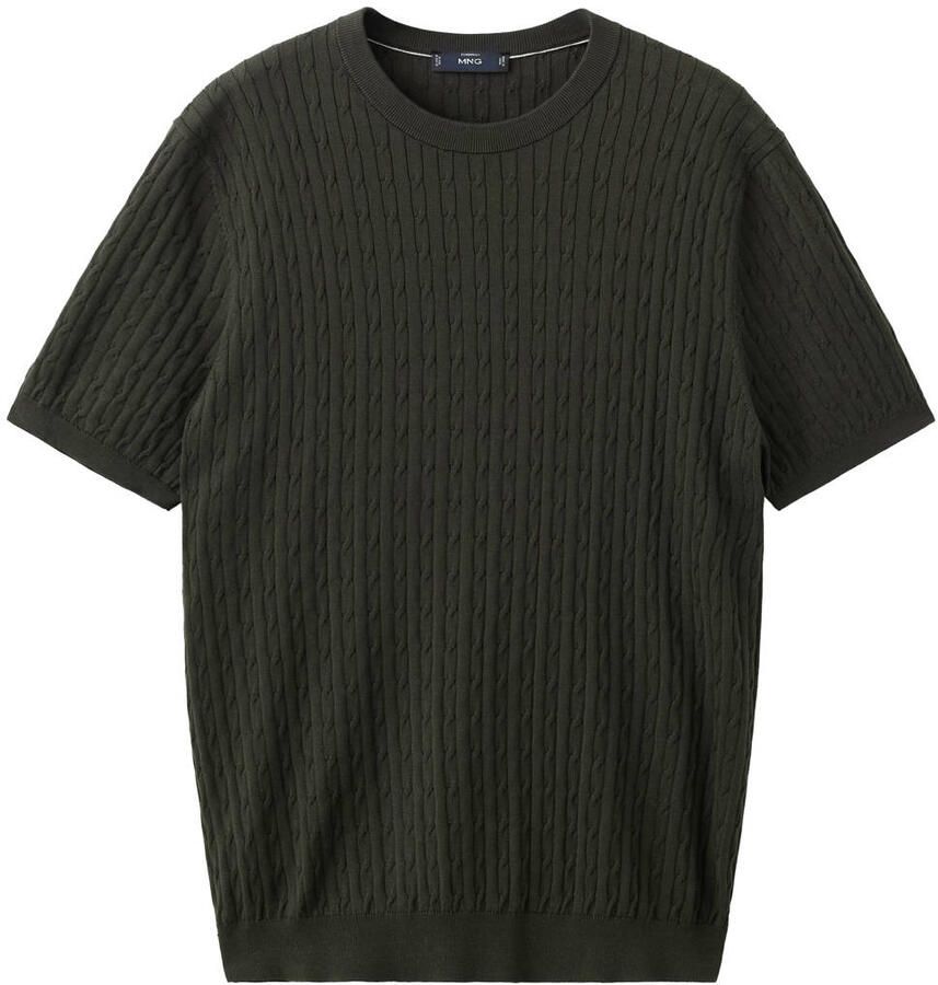 Mango Man slim T-shirt gebreid donkerbruin - Foto 2