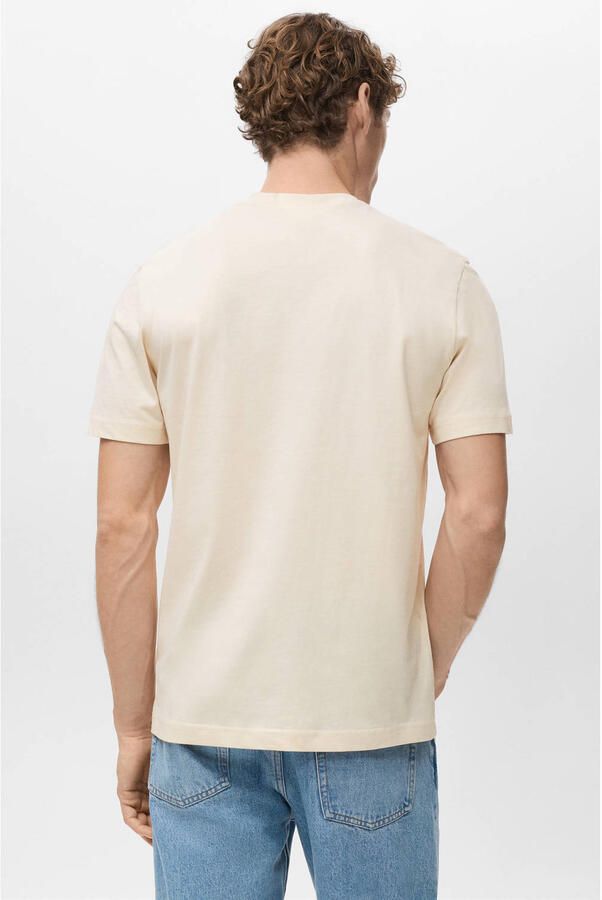 Mango Man slim T-shirt lichtgeel - Foto 2