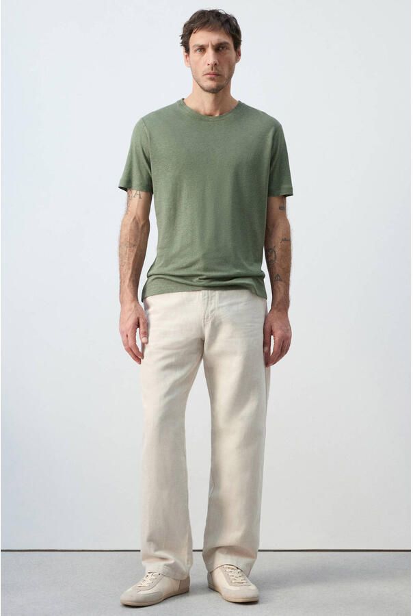 Mango Man slim T-shirt met linnen - Foto 3