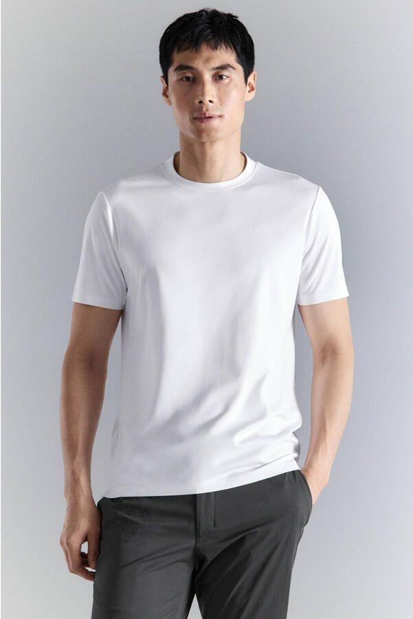 Mango Man slim T-shirt wit