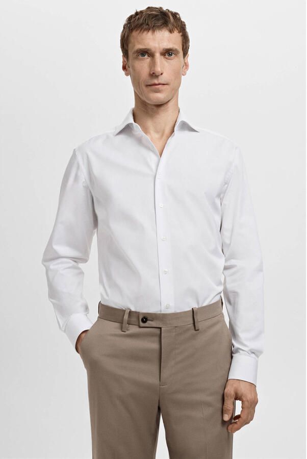 Mango Man Slim zakelijk overhemd wit