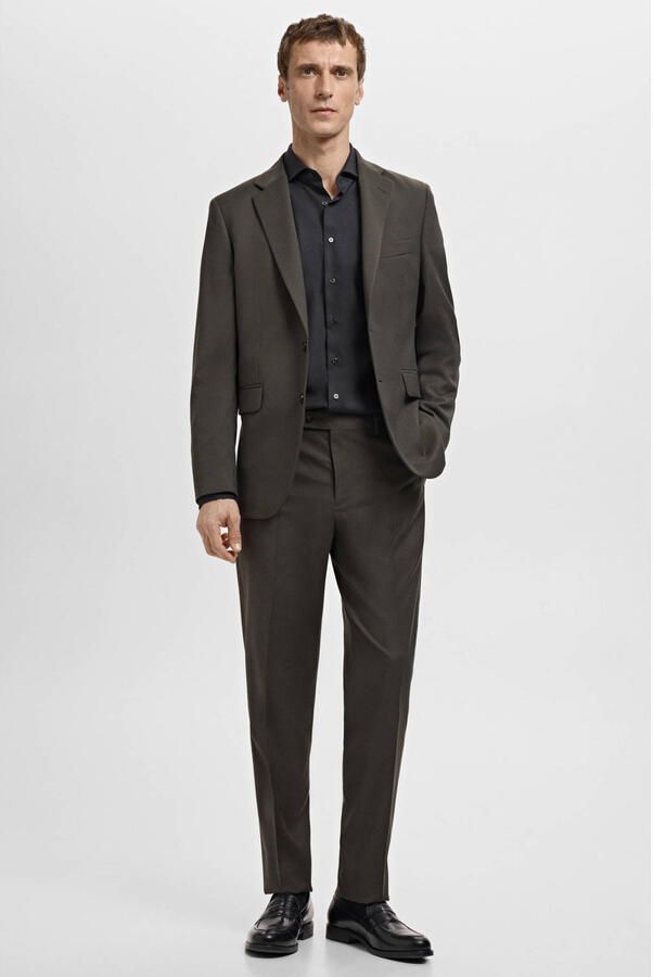 Mango Man Slim zakelijk overhemd zwart - Foto 3