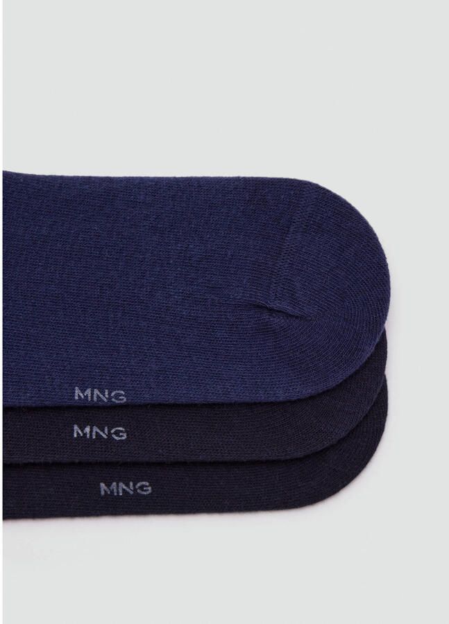 Mango Man sneakersokken set van 3 blauw - Foto 2