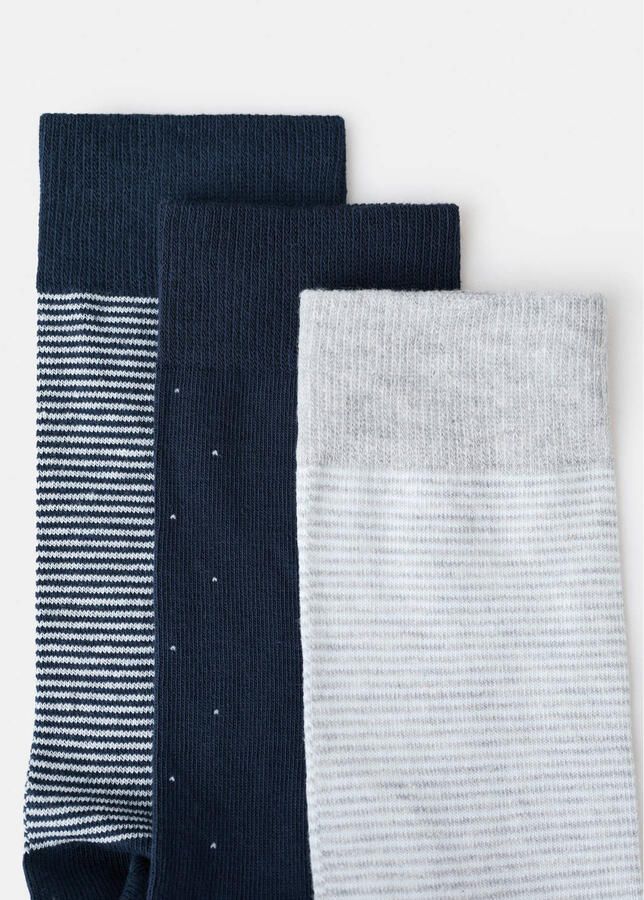 Mango Man sokken met all over print blauw (set van 3) - Foto 3