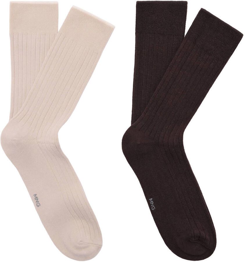 Mango Man sokken set van 2 beige bruin