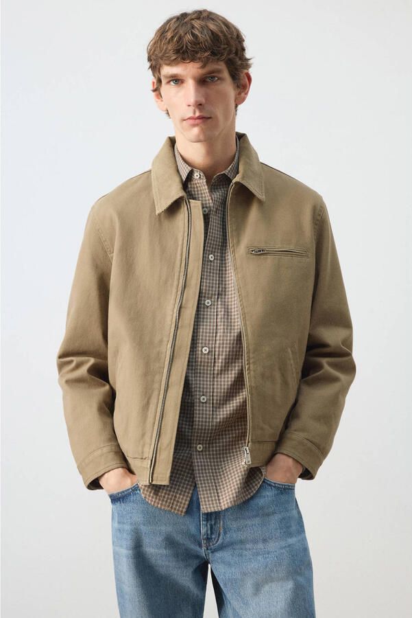 Mango Man spijkerjas beige