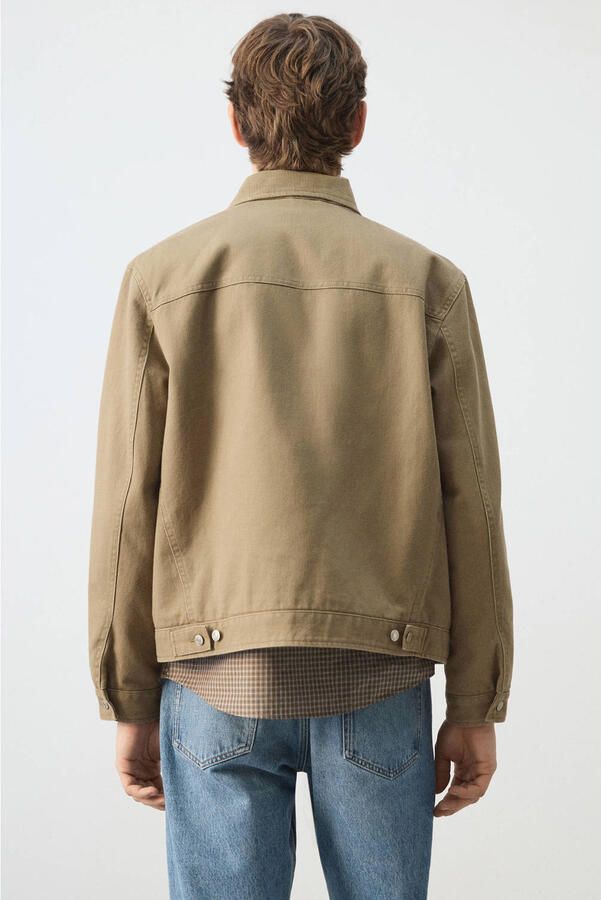 Mango Man spijkerjas beige - Foto 3