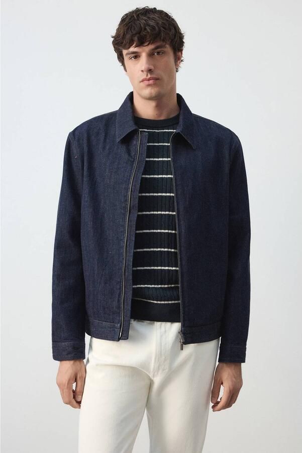 Mango Man spijkerjas changeant blauw