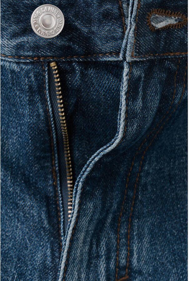 Mango Man straight leg denim short blauw - Foto 3
