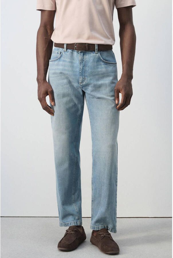 Mango Man straight leg jeans donkerblauw