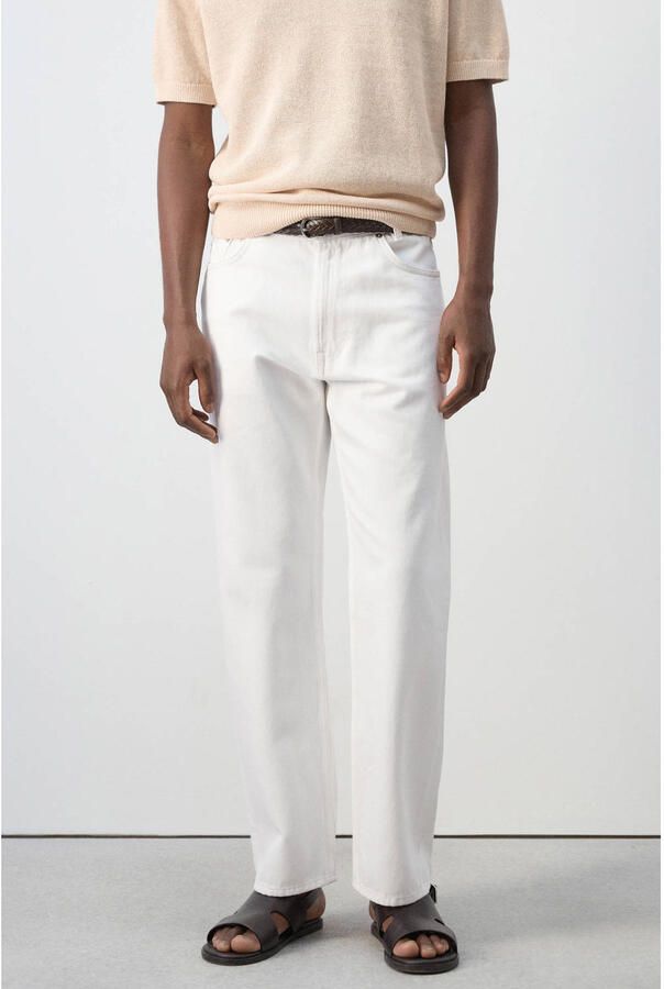 Mango Man straight leg jeans wit