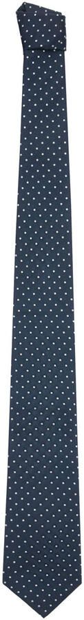 Mango Man stropdas met stippen donkerblauw - Foto 2