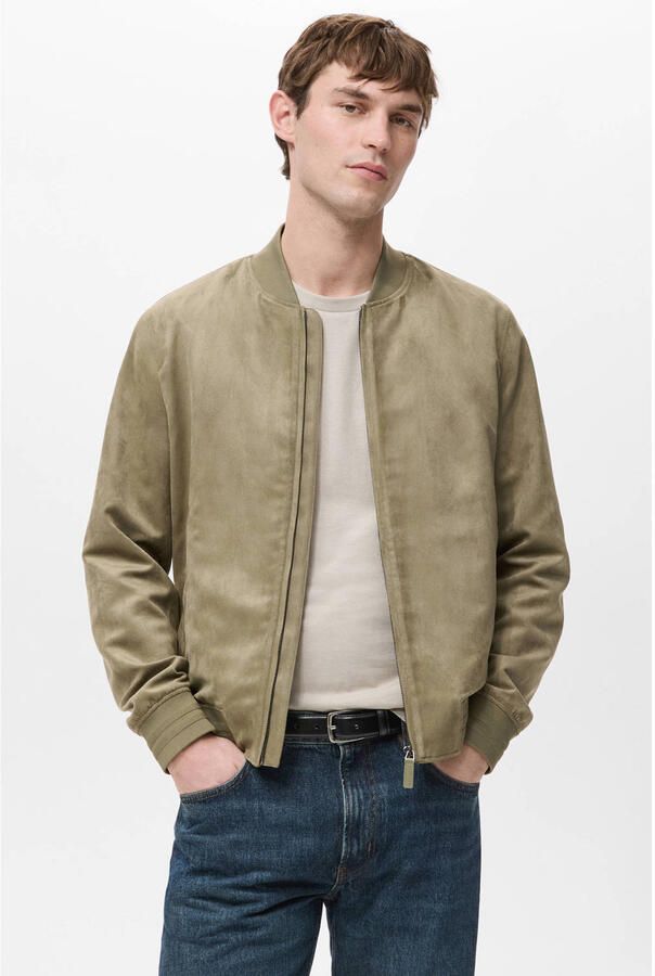 Mango Man suede bomberjack beige