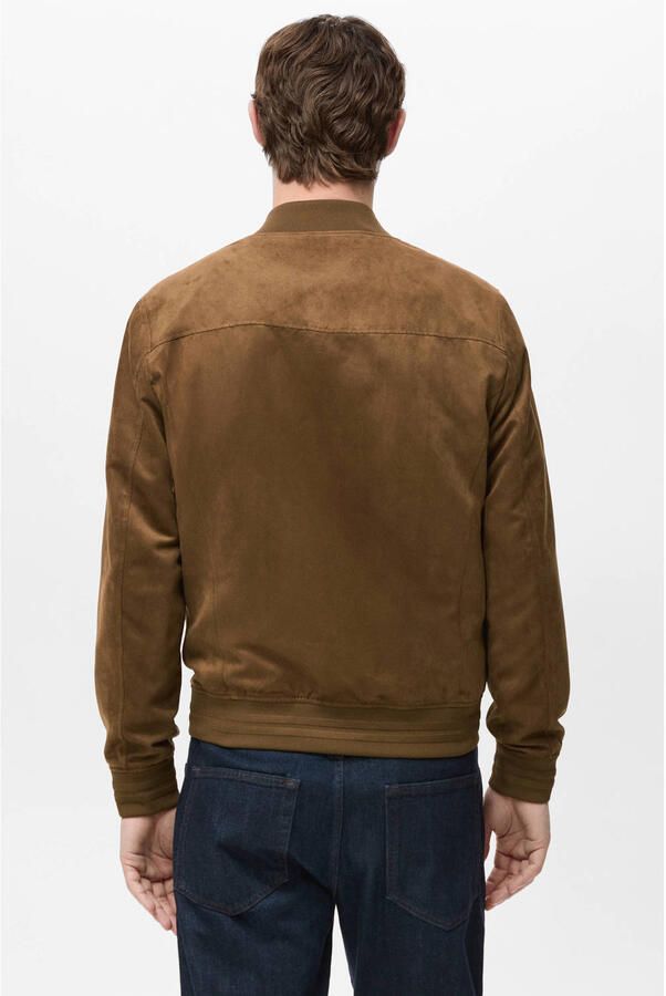 Mango Man suede bomberjack bruin - Foto 3