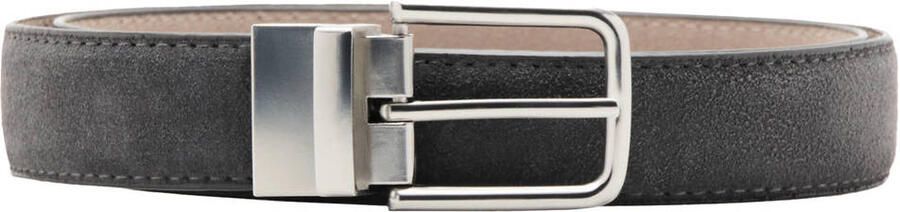 Mango Man suede reversible riem antraciet beige