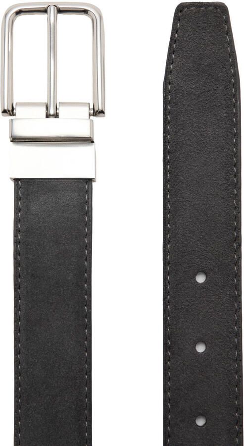 Mango Man suede reversible riem antraciet beige - Foto 2