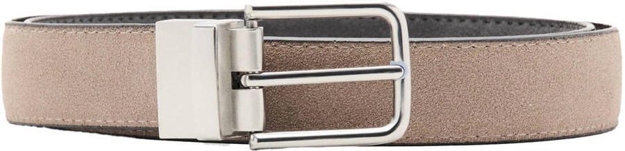 Mango Man suede reversible riem antraciet beige - Foto 3