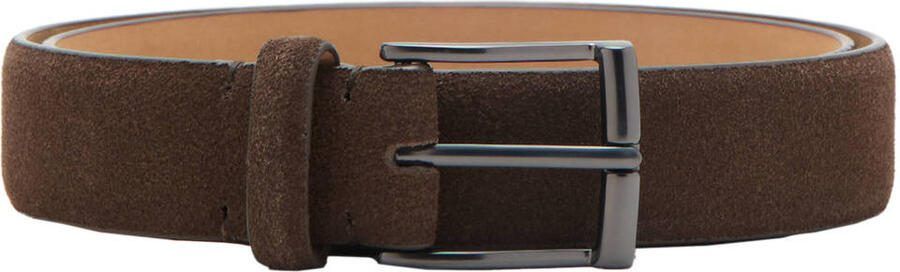 Mango Man suede riem bruin