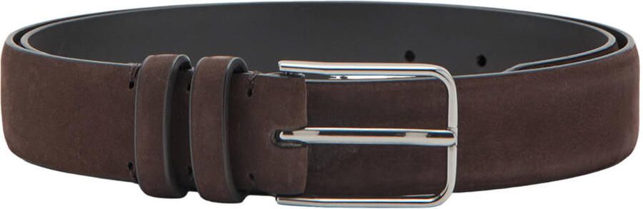 Mango Man suede riem donkerbruin