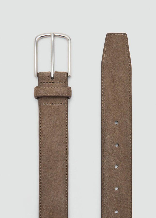 Mango Man suede riem taupe - Foto 2