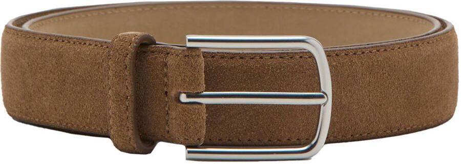 Mango Man suede riem lichtbruin