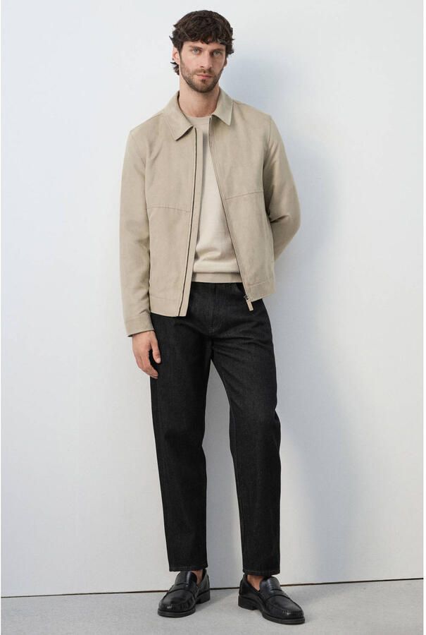 Mango Man suede zomerjas beige - Foto 3