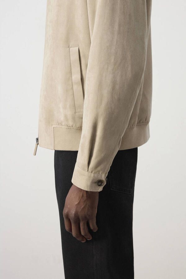 Mango Man suèdelook bomberjack lichtbeige - Foto 3