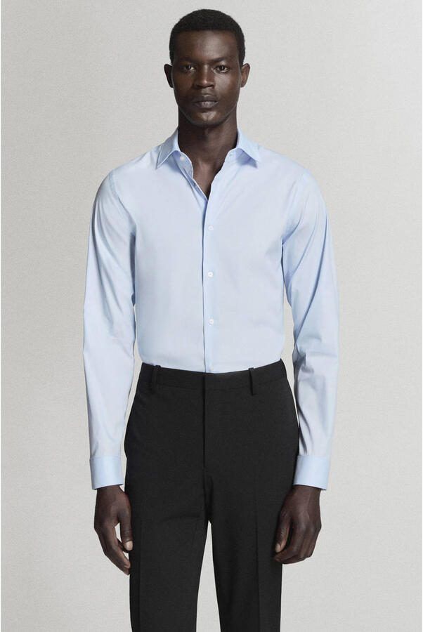 Mango Man super slim fit overhemd lichtblauw