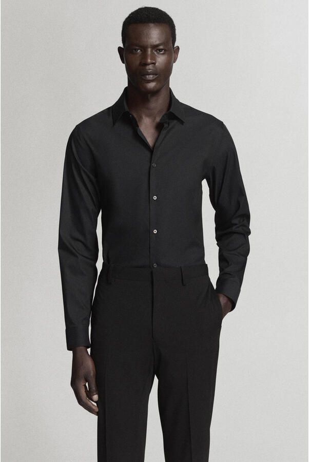 Mango Man super slim fit overhemd zwart