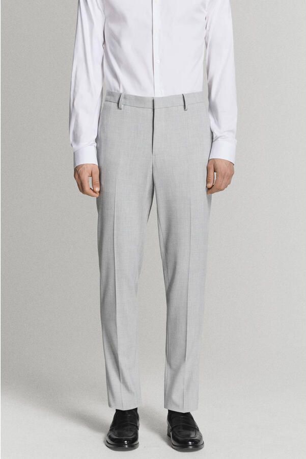 Mango Man super slim geruite pantalon grijs