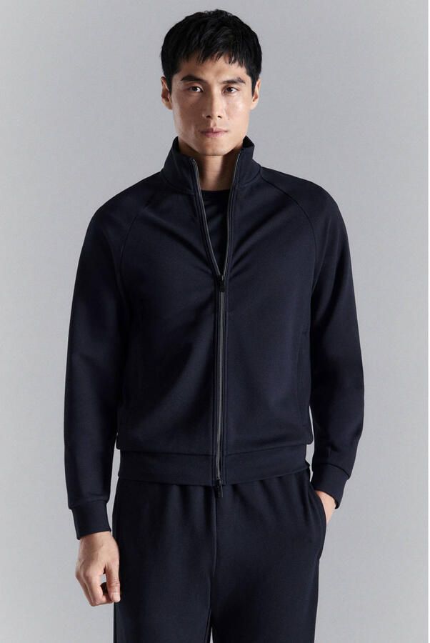Mango Man sweatvest donkerblauw