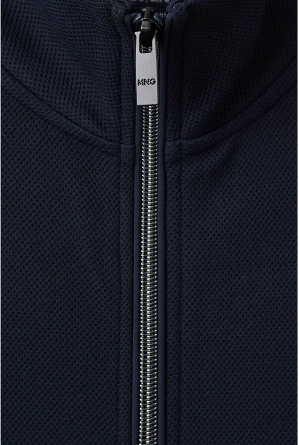 Mango Man sweatvest donkerblauw - Foto 2