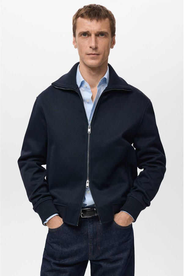 Mango Man sweatvest donkerblauw