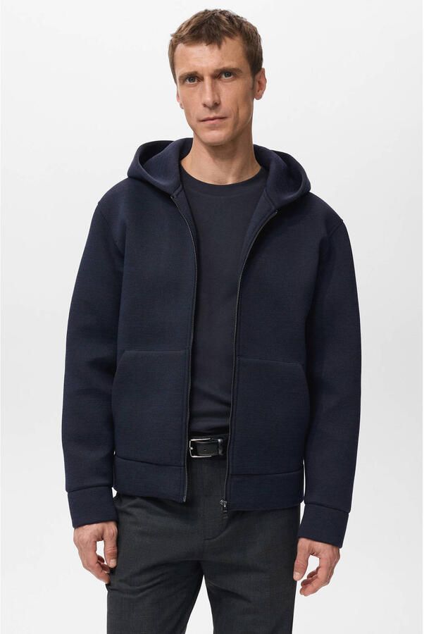 Mango Man sweatvest donkerblauw