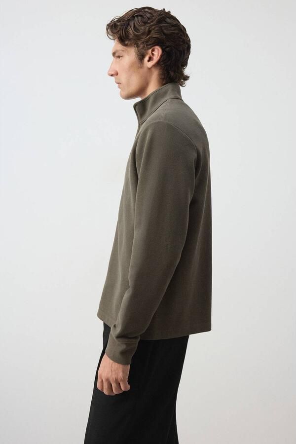Mango Man sweatvest donkergroen - Foto 3