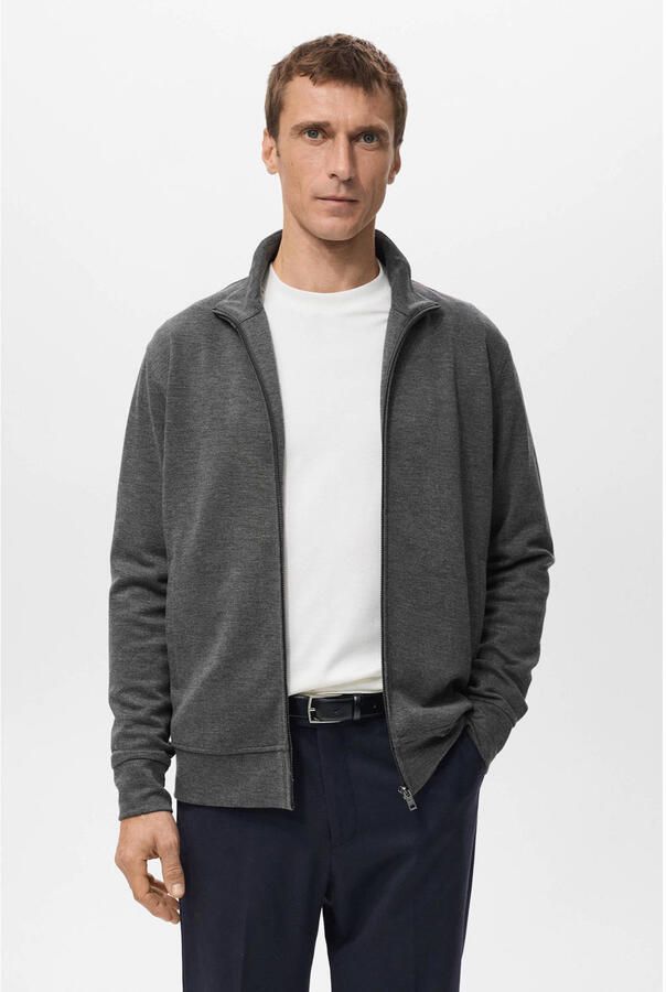 Mango Man sweatvest grijs