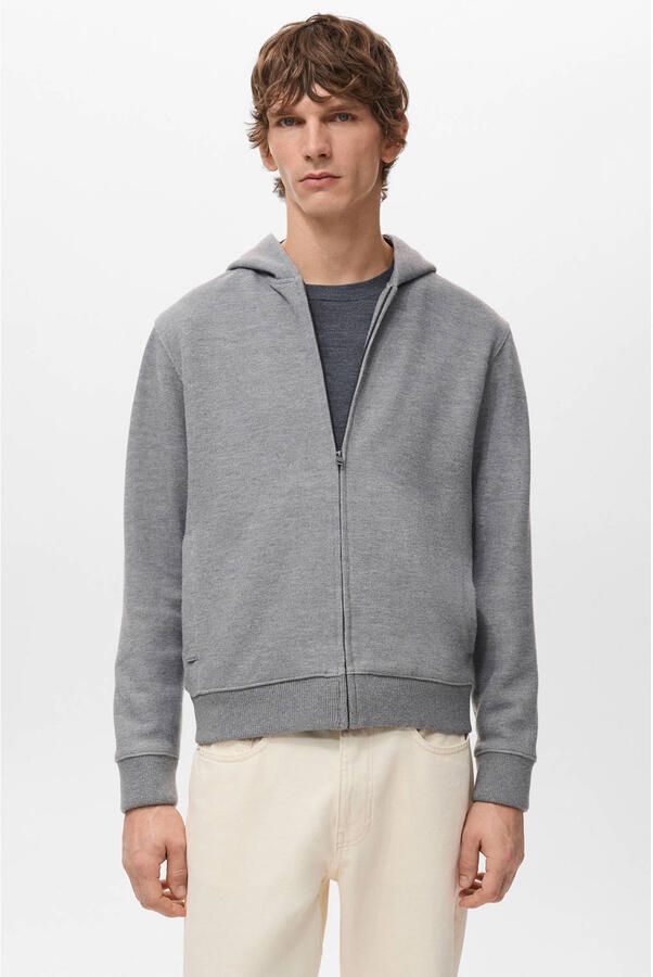 Mango Man sweatvest grijs